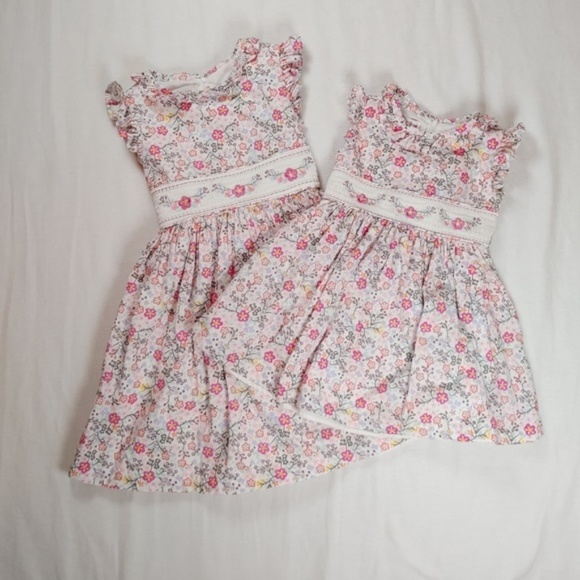 Bonnie Jean 6 Dress Easter Floral Smocked Pink - Picture 6 of 7